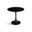 Petite table de salle à manger ronde de 31,5 po de diamètre noire, en forme de tulipe, plateau de table, idéal pour 2 à 4 personnes, base blanche, piédestal moderne facile à installer, assemblage-789896021