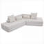 Canapé modulaire modulaire à 4 places de 128 pouces beige minimaliste Boucle | Pas d'assemblage | Beige, rembourré-944196876