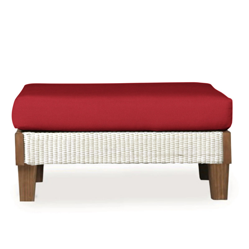 Catalina Outdoor Ottoman, Consider Indigo, Antique White