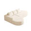 Canapé modulaire rembourré en L 3 places en L avec tissu haute résilience, bords arrondis, coussins décoratifs, siège confortable pour le salon, combinaison, beige, coussins,-1729310276-1729310297