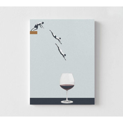 Wine Lover's Art Print, Minimalist Divers Trio