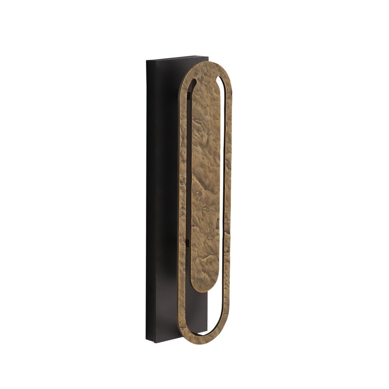 Outdoor  19"h 3-cct Led Wall Sconce In Dark Bronze/copper Textured