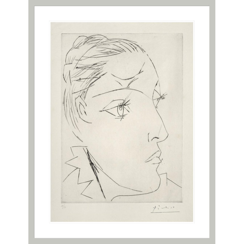 Portrait de Dora Maar dans un chignon par Pablo Picasso, impression giclée encadrée, 41.5" H x 31.77" W