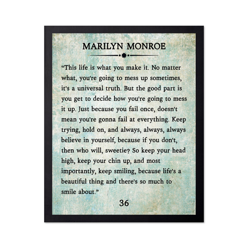 Citation de Marilyn, Black Framed, Poster, 24"H x 32"W