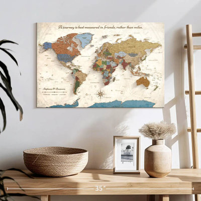 Carte du monde personnalisée en épingle à épingle V
