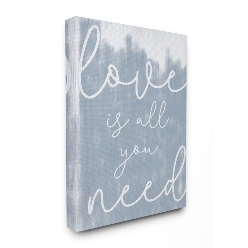 «Whimsical Love Is All You Need Script» par Becky Thorns - impression d'art graphique, Toile tendue, H 20 po x l 16 po