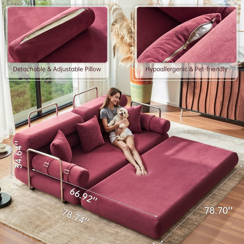 Canapé-lit modulaire convertible en forme de L