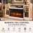 Farmhouse TV Stand with 36" Electric Fireplace and Glass Cabinet-1036972831-1051040449