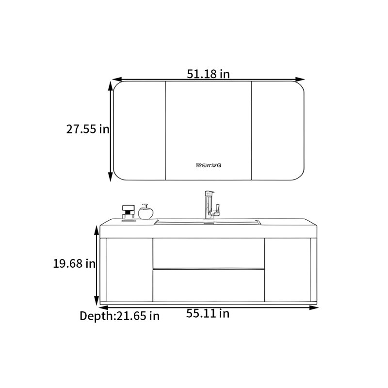 Kirkwood, H 19,68 po x l 55,11 po x P 21,65 po
