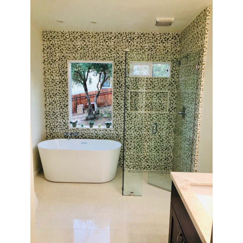 Fine Vine 8" x 8" Cement Patterned/Concrete Look Wall & Floor Tile, Marquis