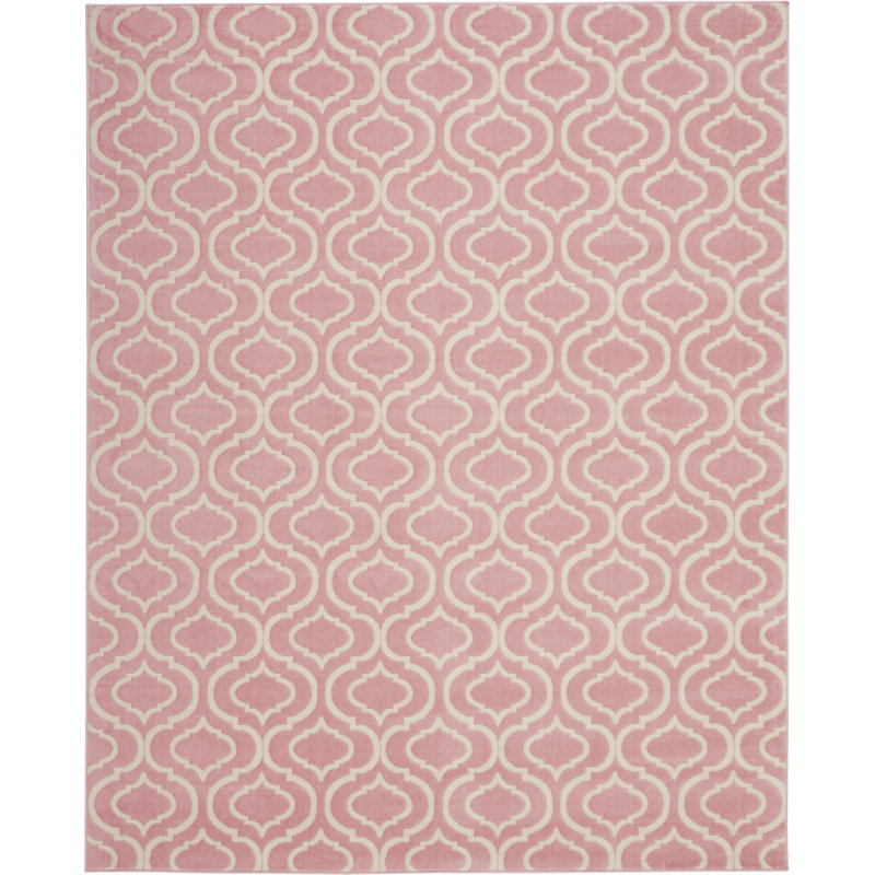 Tapis rose / ivoire à motif géométrique Kardinya, Rectangle 2 pi x 4 pi
