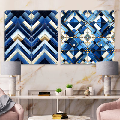 Coriann - Abstract Geometric Acrylic Wall Art Glass Set Of 2