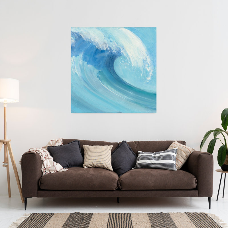 Catch A Wave Abstract Coastal Art, 36" H x 36" W