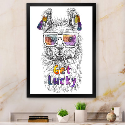 Cute Lama Alpaca Get Lucky " Cute Lama Alpaca Get Lucky "