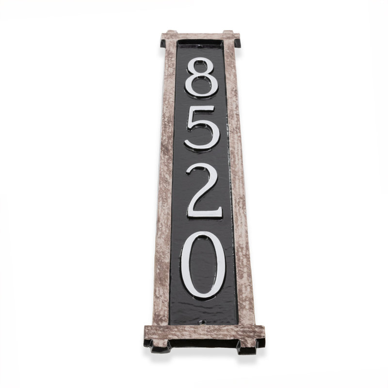 4-Line Wall Address Plaque, Black/Copper