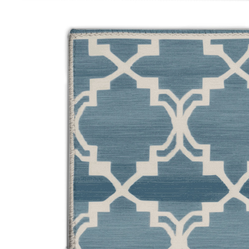 Tapis bleu intérieur et extérieur Trellis, Rectangulaire 2 pi x 3 pi