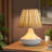 Woven Bamboo Pendant Light With Iron Base & Three Color Temperatures