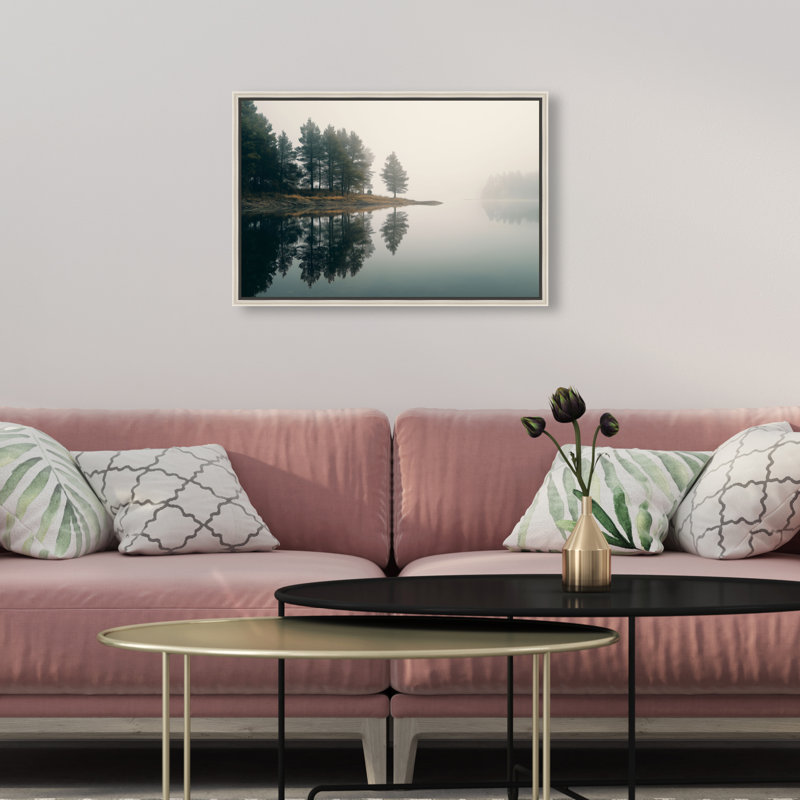 Morning Lake III Print by Oliver Gal, 11" H x 16" W, Silver Floater Frame