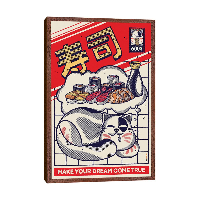 Dreaming About Sushi 1 Piece Floater Frame Wall Art on Canvas, 101.6 cm H x 66.04 cm W, Classic Wood