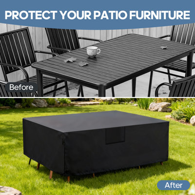 Waterproof Rectangular Outdoor Furniture Cover for Sectional Sofa Set