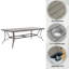 Table de salle à manger rectangulaire en aluminium l 84 po x P 39,4 po avec trou pour parasol