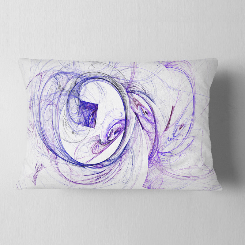Billow Smoke - Coussin imprimé abstrait, Bleu / blanc