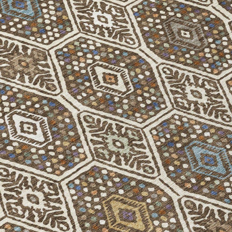 Machine Washable Indoor/Outdoor Chantille ACN2471 Global Rug, 10' x 14', Beige