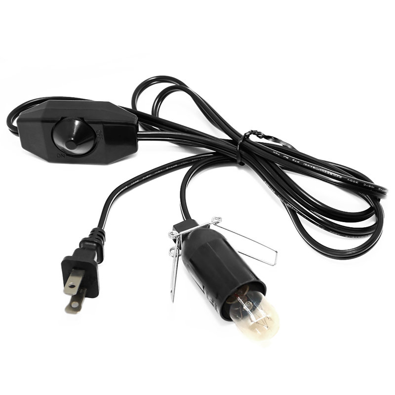Salt Lamp Cord with Dimmer Control Power Cord with Dim Switch & Clip for All Himalayan Crystal Salt Lamps, Black