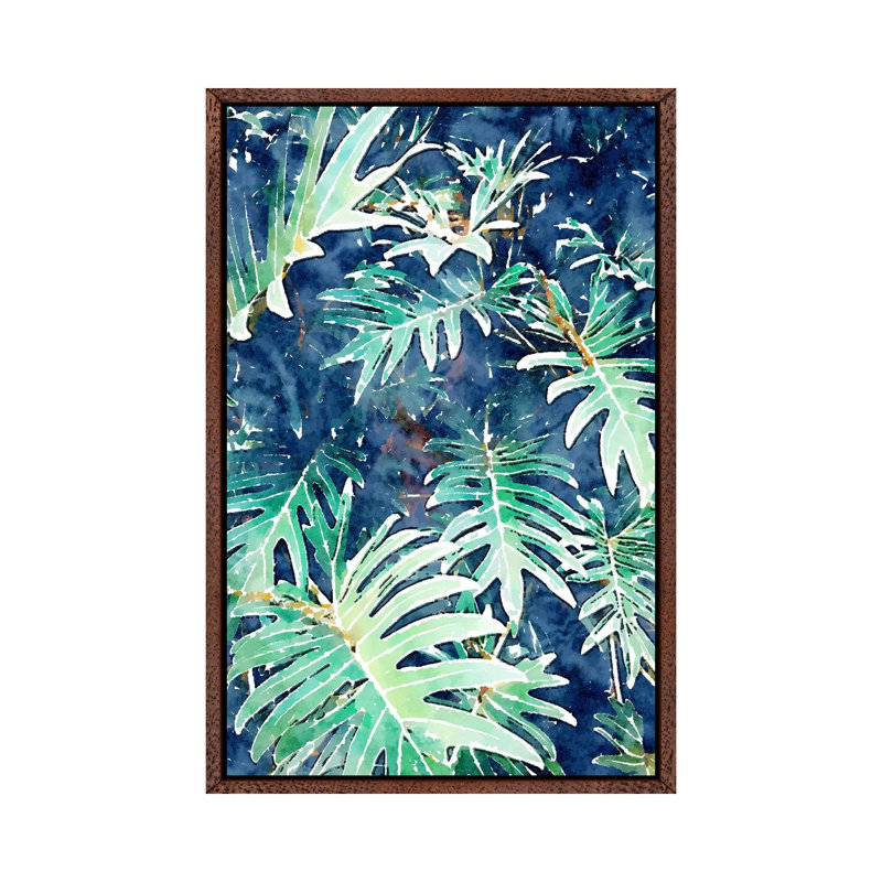 Rain And Leaves - Painting on Canvas, Classic Brown Wood Framed, 66.04cm H x 45.72cm W x 3.81cm D