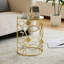 Cadre de table d'appoint moderne en métal + plateau miroir