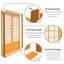 83" x 73.5" Single Sided Sliding Door Shoji Room Divider-1246684379