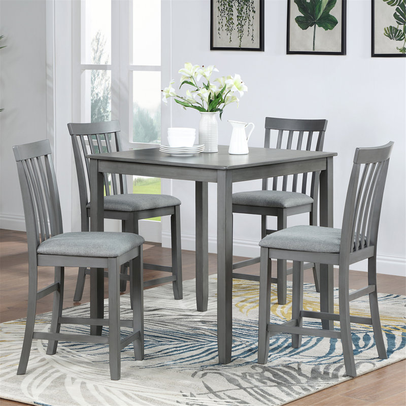 Table de salle à manger carrée L 34,5 po x l 34,5 po Holtman, Gris, Gris