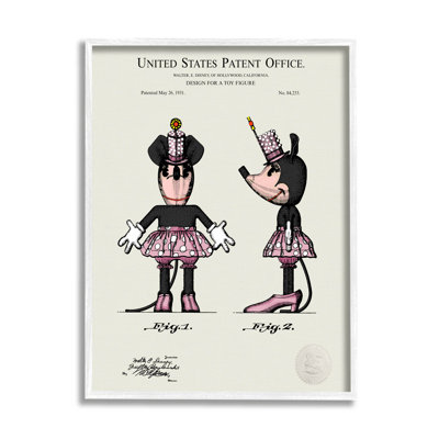 Art de giclée encadrée par brevet de souris rose par Karl Hronek