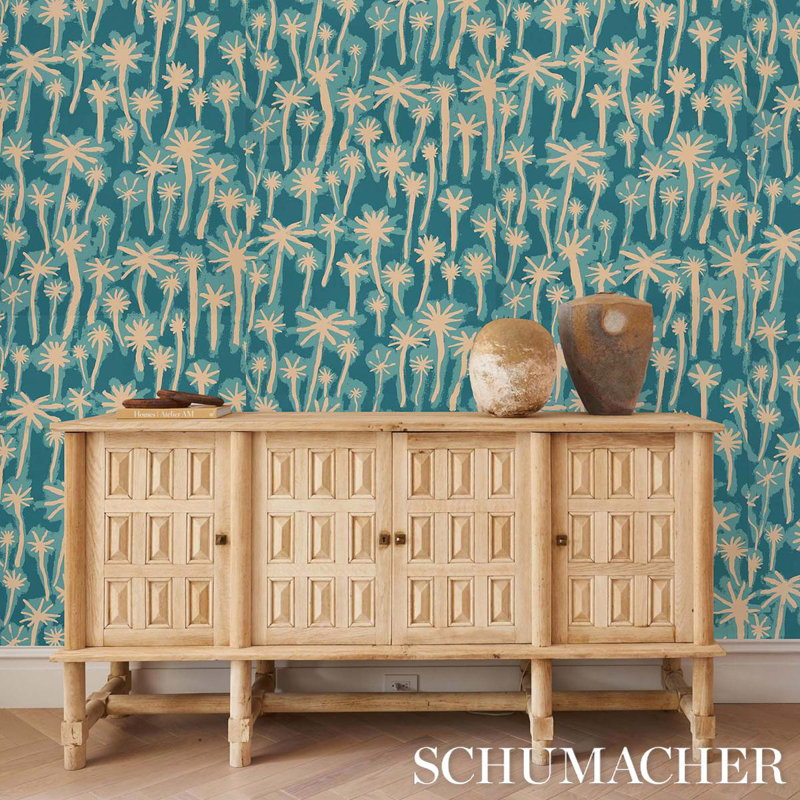 Schumacher x Abel Macias Palmitas Wallpaper, Dark Blue
