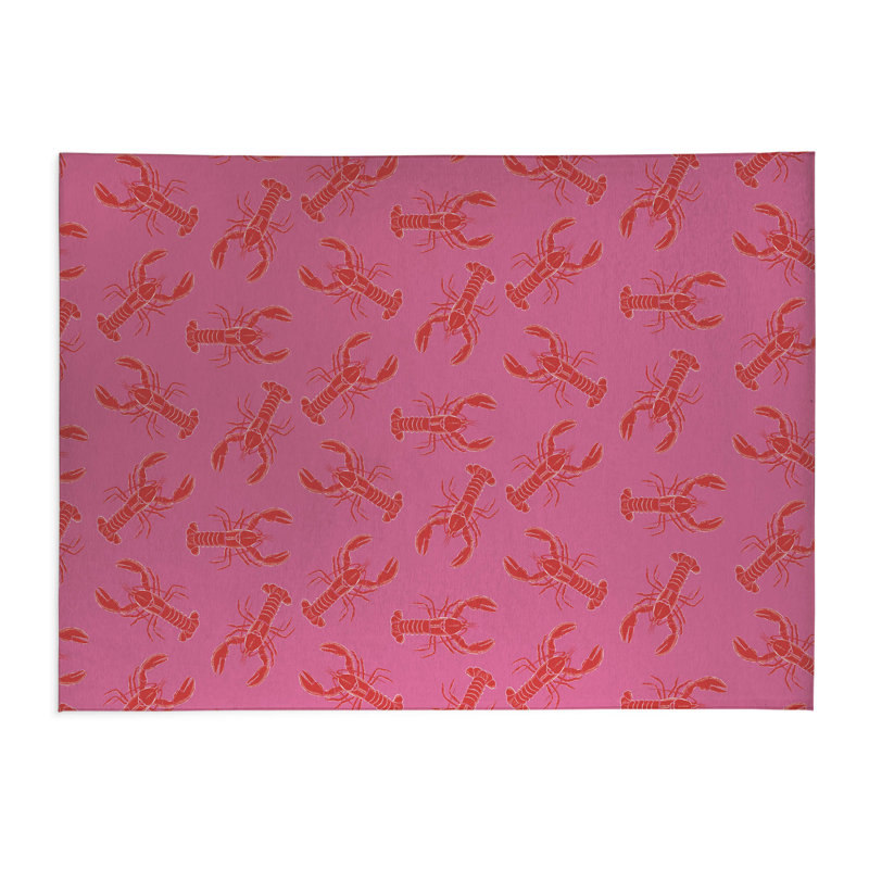 Tapis de cuisine léger Lobster, Rectangulaire 3 pi x 5 pi, Rose