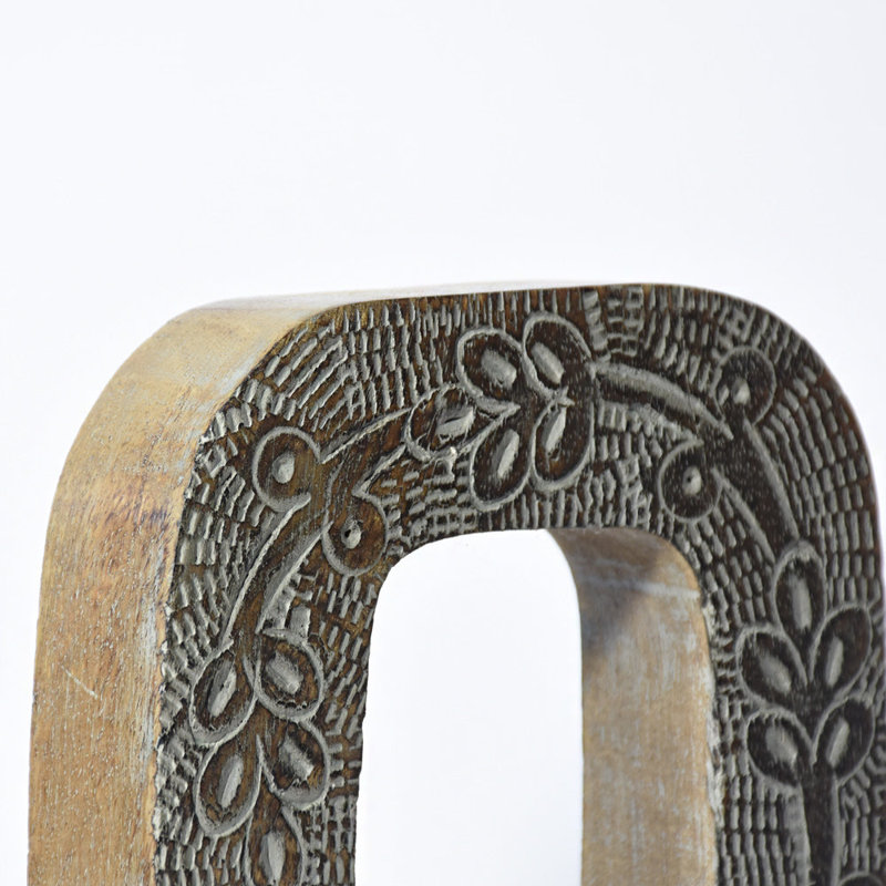 Haddam Text & Numbers Letter Block, O, Gray