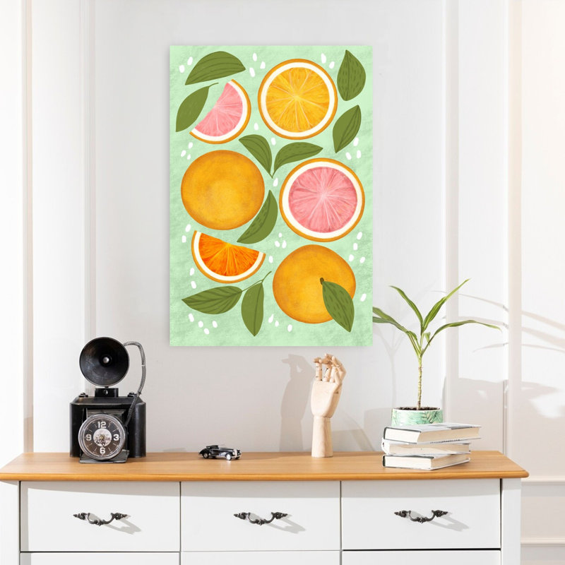 Art mural d'été frais et zestes, H 24 po x l 16 po