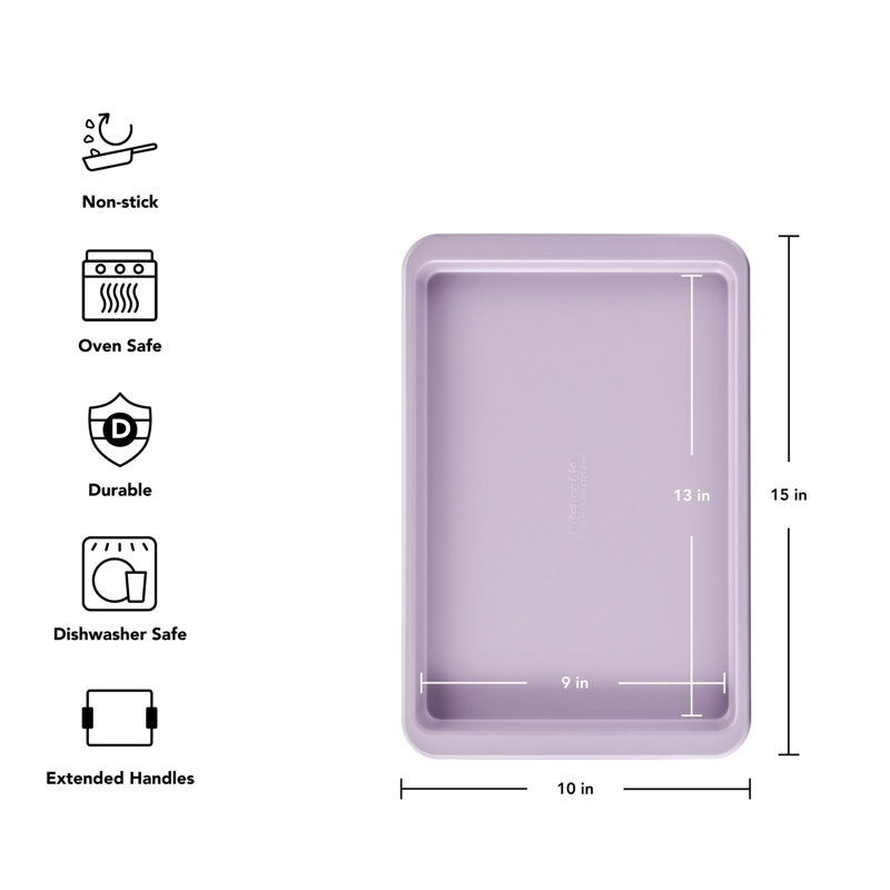 9X13in Nonstick Aluminized Steel Baking Sheet, Beetroot, Wildflower