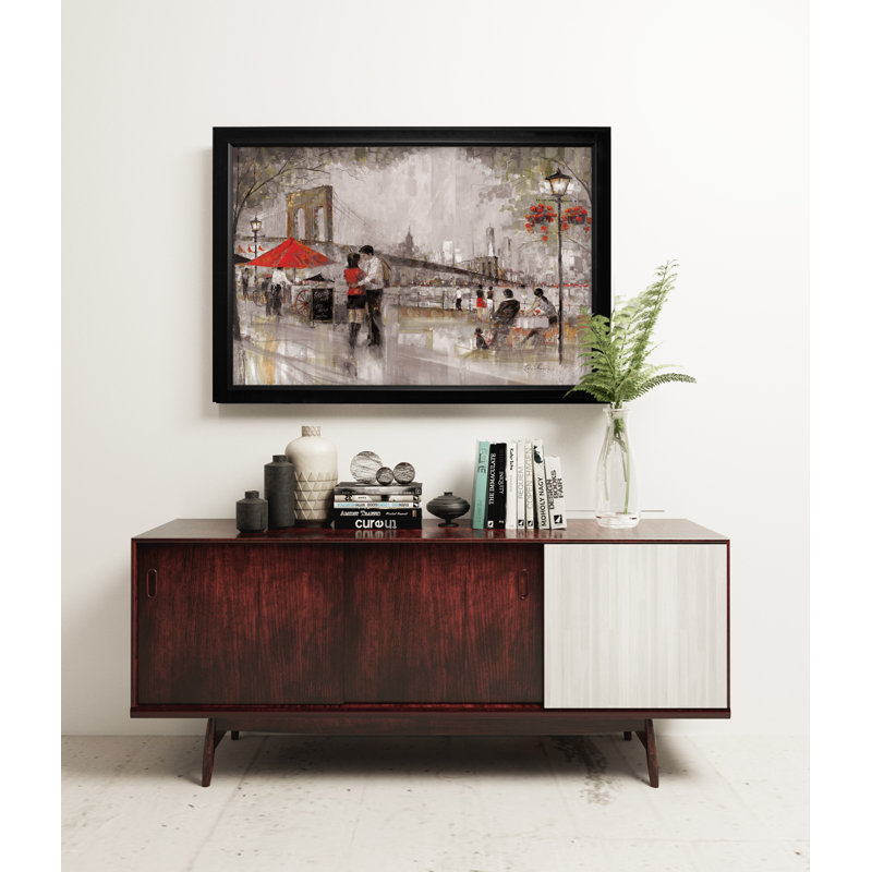 « rectangle », new york, reproduction d’amour, H 27 po x l 39 po x P 2 po, Cadre noir, Pas de tapis