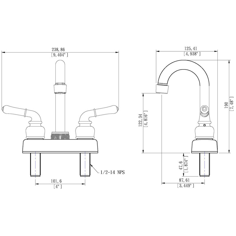 Robinet de bar pivotant à haut arc pour le rv/mobile home, Chrome