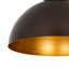 Plafonnier semi-encastré à 1 lumière en métal noir-1363429072