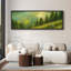 Paysage de lac forestier ensoleillé avec arbres - Grande toile encadrée pour la chambre principale-135262914-135262915
