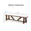 Banc rembourré rustique avec finition brune et blanche, base en tréteaux, 59,5 pouces de large pour le banc de décoration de salle à manger, coussin en tissu sur l 59,5 po, complément