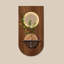 Art mural en bois massif brun, brun et demi-cercle