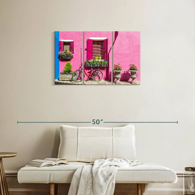 Lilie rose Burano House, H 20 po x l 33 po