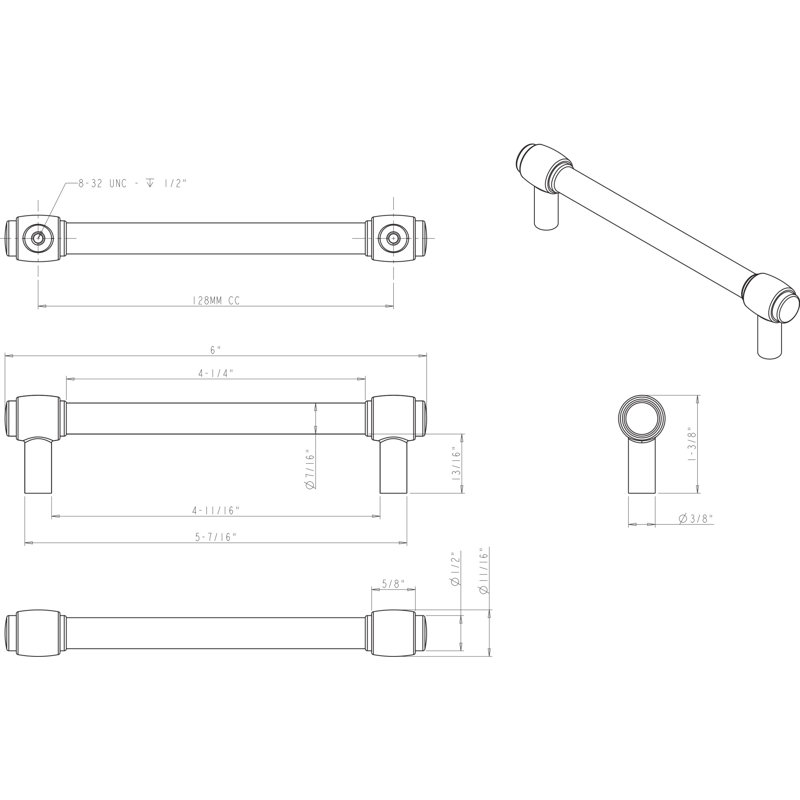 Bar / Handle Pull, Satin Nickel
