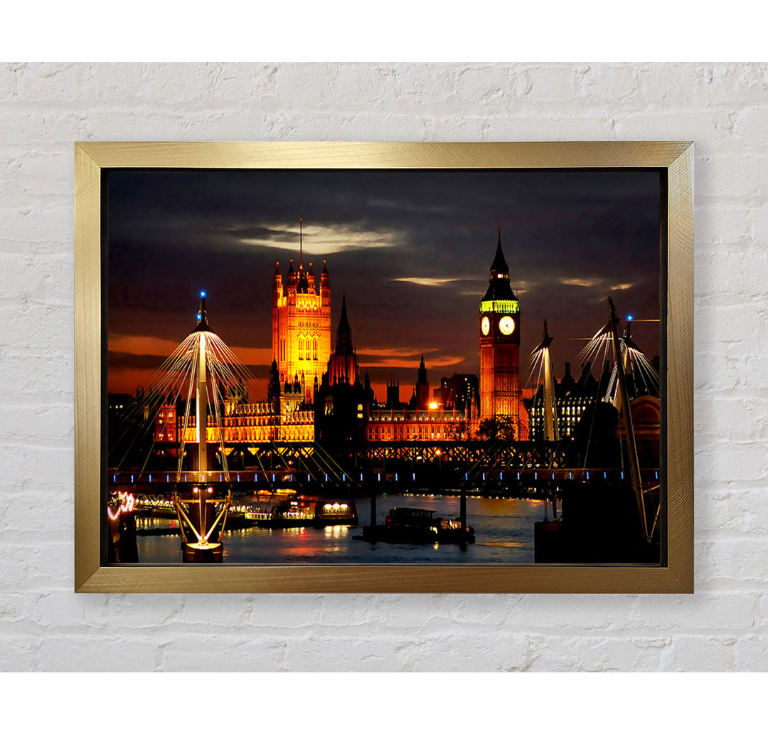 London Houses Of Parliament Lights - Einzelne Bilderrahmen Kunstdrucke