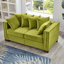 Salon en velours 5 places de style moderne avec accoudoirs carrés, structure en bois massif, housses de coussin amovibles et accoudoirs de rangement 2 + 3, décoration clous argentés, coussins à ressorts