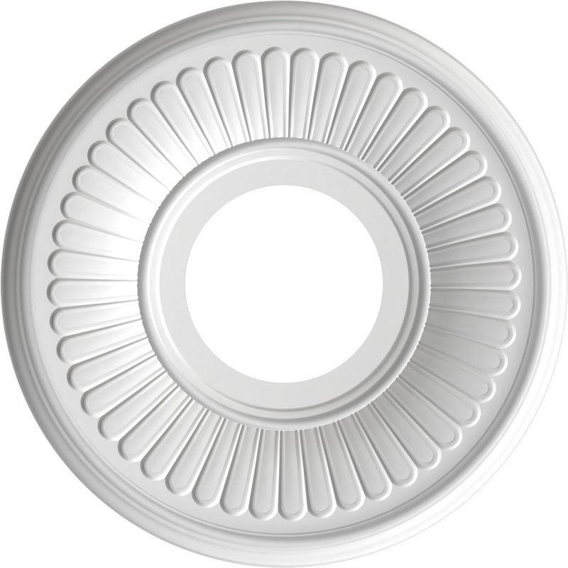 Médaillon de plafond Berkshire en PVC thermoformé, Laiton antique métallique, H 16 po x l 16 po x P 1 po