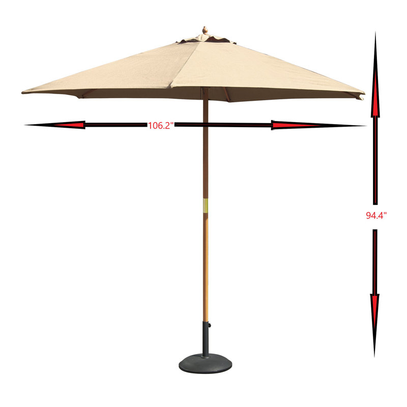 Parasol de marché 9' Hoeft, Noir